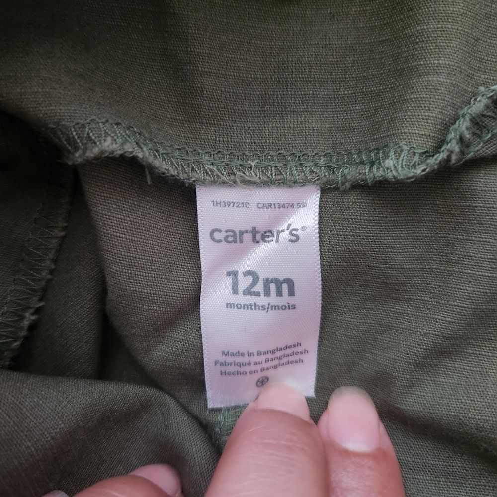 Carter's 2 Pieces Tee-Shorts Overalls Adjustable Straps Baby Boys Size 12 Months - Picture 11 of 14